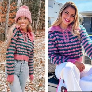 NWT ZARA Striped Cable Knit Sweater